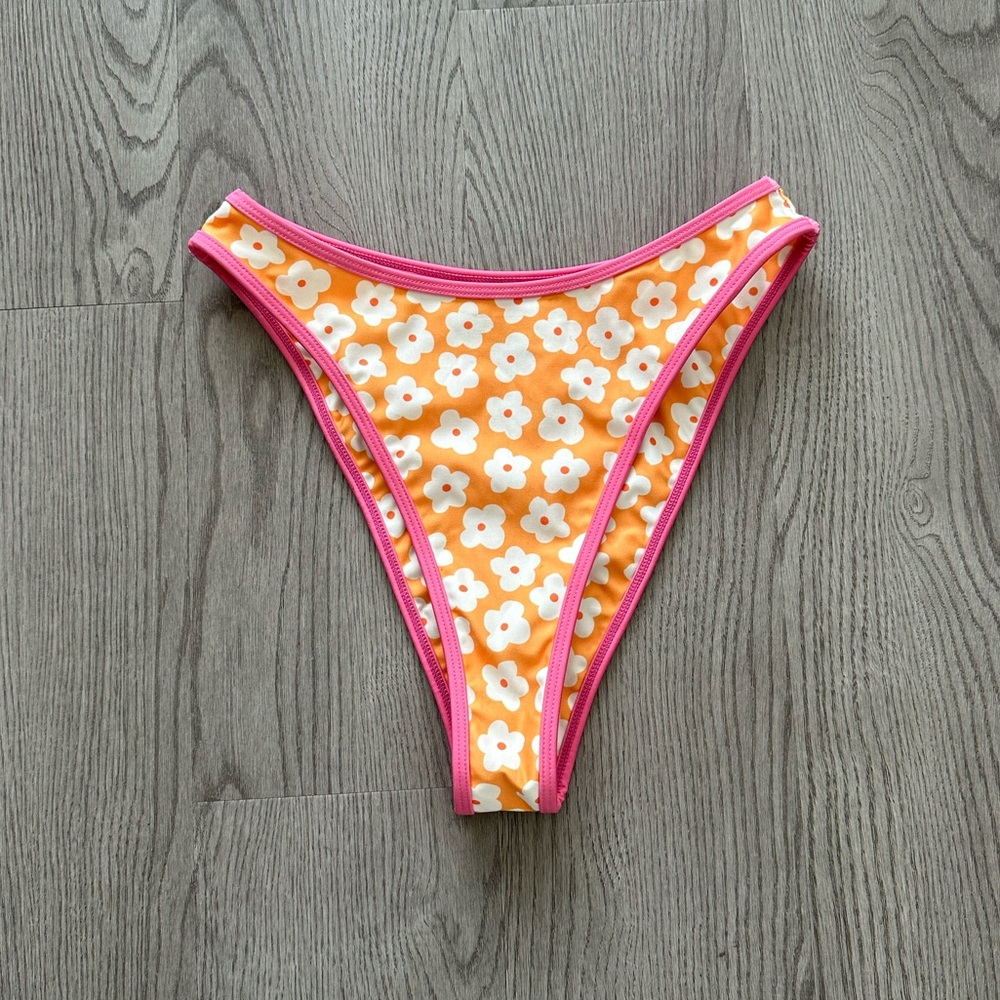 Floral Orange and Pink Women's Swim Bottom